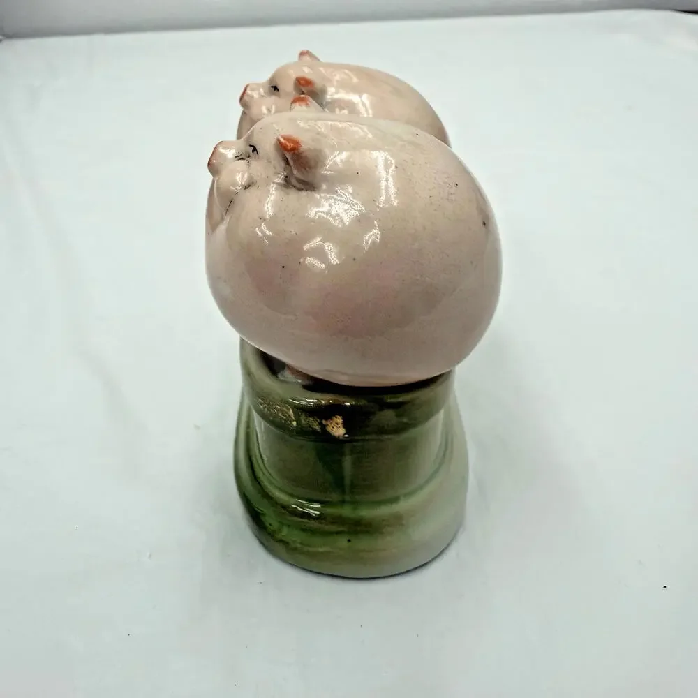 German Pink Pig Fairing A Fine Looking Couple Porcelain Figure Vintage - Picture 5 of 7